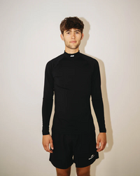 Men's Mock Neck Base Layer - Black Onyx fra Bareen