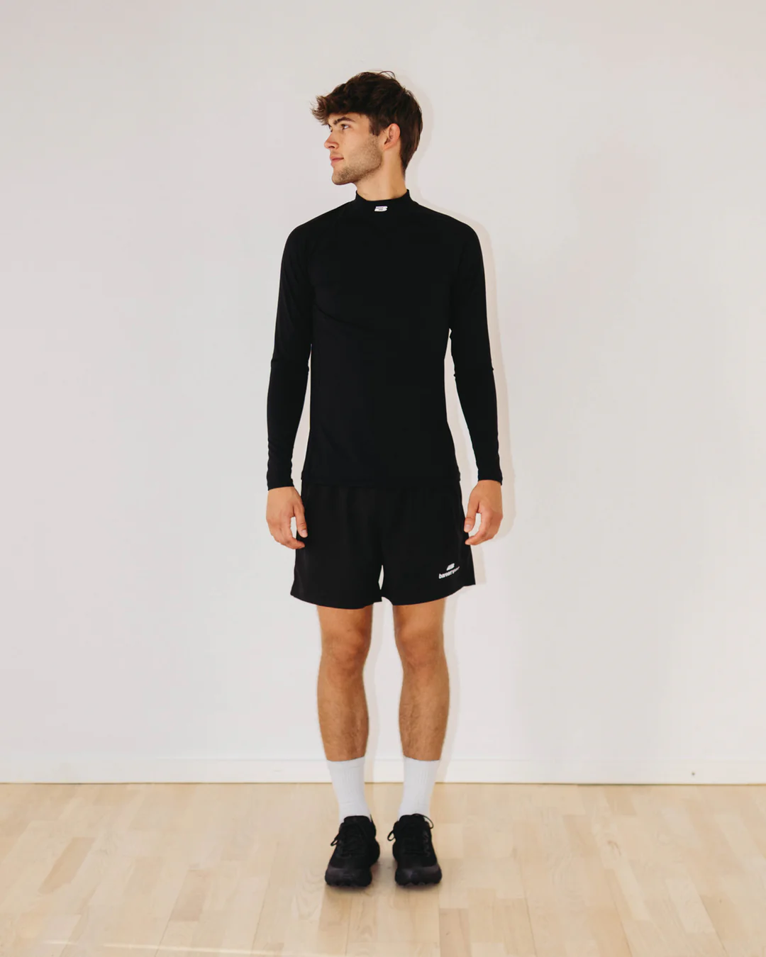 Men's Mock Neck Base Layer - Black Onyx fra Bareen