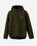 Langli Hooded Pile Jacket - Army