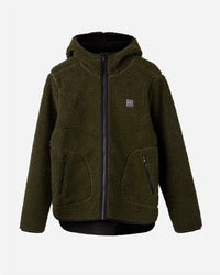 Langli Hooded Pile Jacket - Army