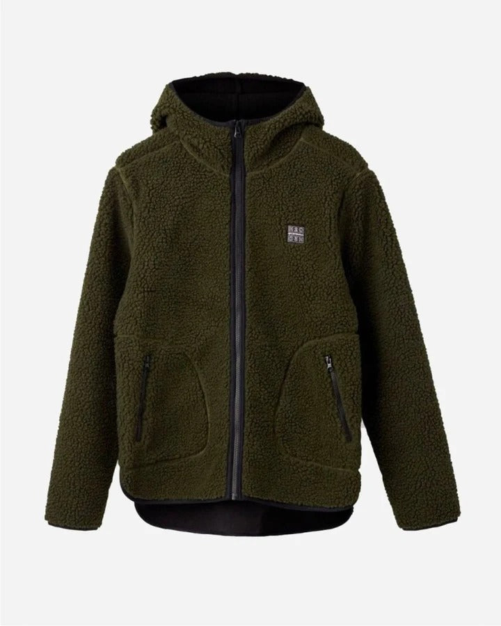 Langli Hooded Pile Jacket - Army
