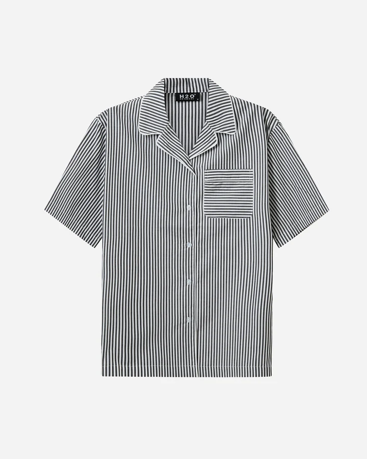 Rønne Essential Pajamas Shirt - Black_White Stripe