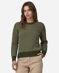 W's Recycled Wool-Blend Crewneck Sweater - Ridge _ Pine Needle Green