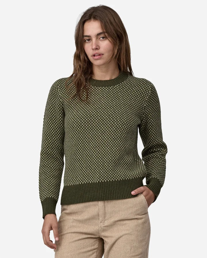 W's Recycled Wool-Blend Crewneck Sweater - Ridge _ Pine Needle Green