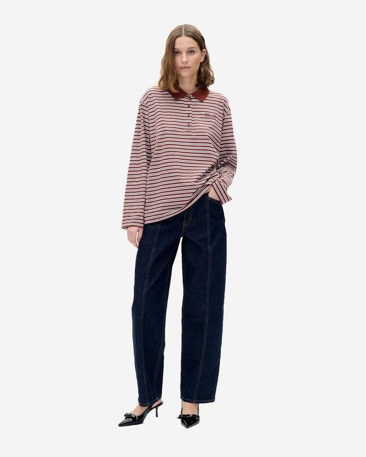 Jeanni - Bordeaux Polo Stripe